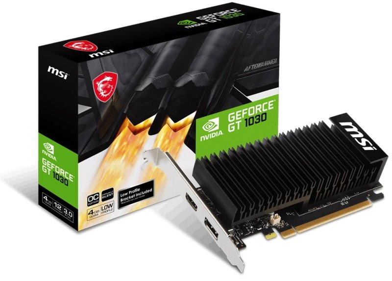 MSI NVIDIA GeForce GT 1030 4GHD4 LP OC Graphics Card - 4GB