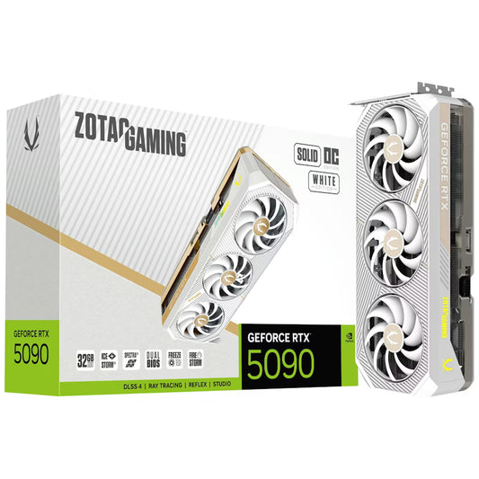 Zotac GeForce RTX 5090 Solid OC 32GB GDDR7 PCI-Express Graphics Card - White